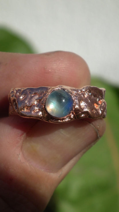 Moonstone ring // Electroformed copper