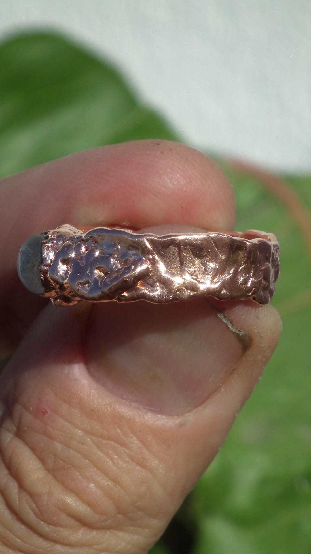 Moonstone ring // Electroformed copper