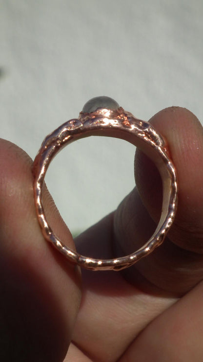 Moonstone ring // Electroformed copper