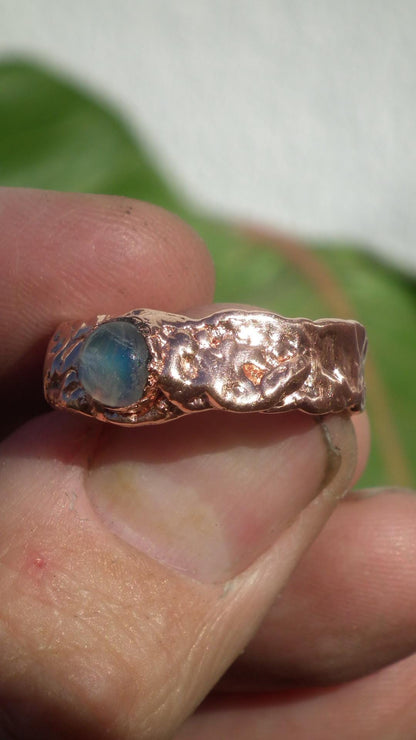Moonstone ring // Electroformed copper