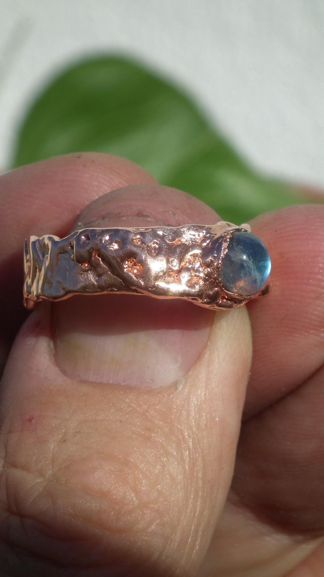 Moonstone ring // Electroformed copper