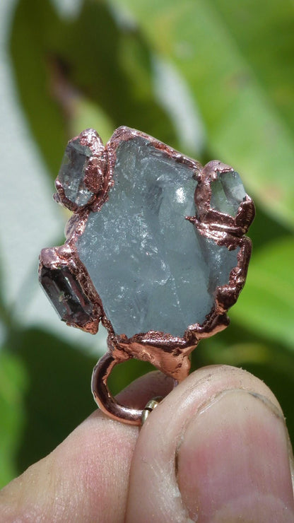 Celestite necklace with Herkimer diamond