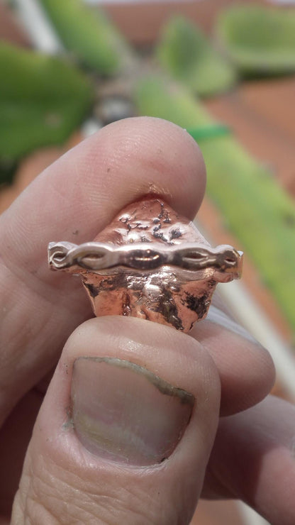 Enhydro crystal ring // Uv reactive crystal // Golden enhydro // Electroformed Copper