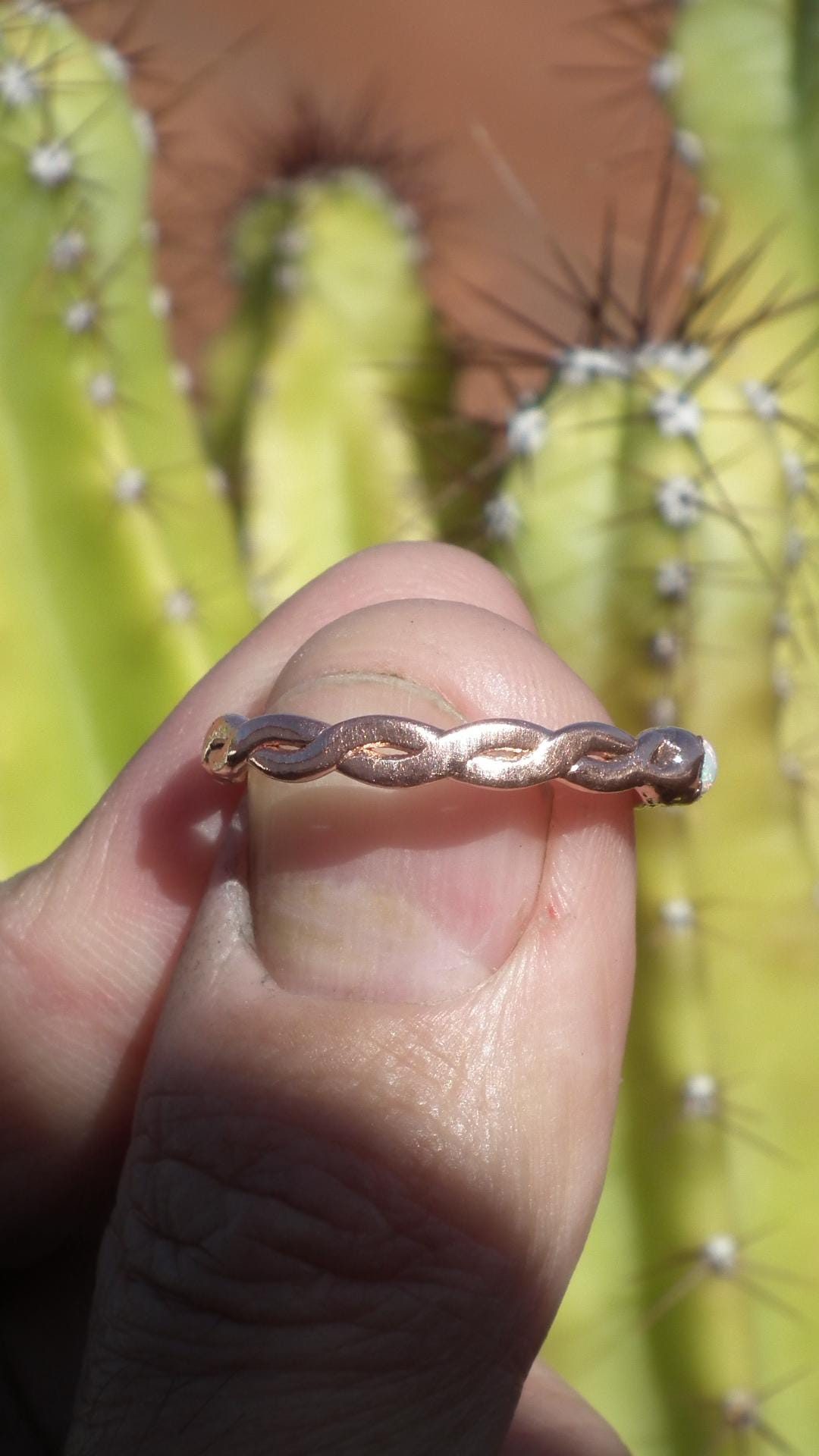 Handmade Copper ring with australian opal