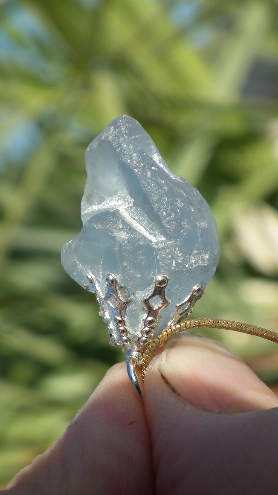 Celestite necklace / Celestite crystal / Blue celestite