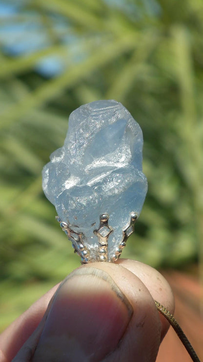 Celestite necklace / Celestite crystal / Blue celestite