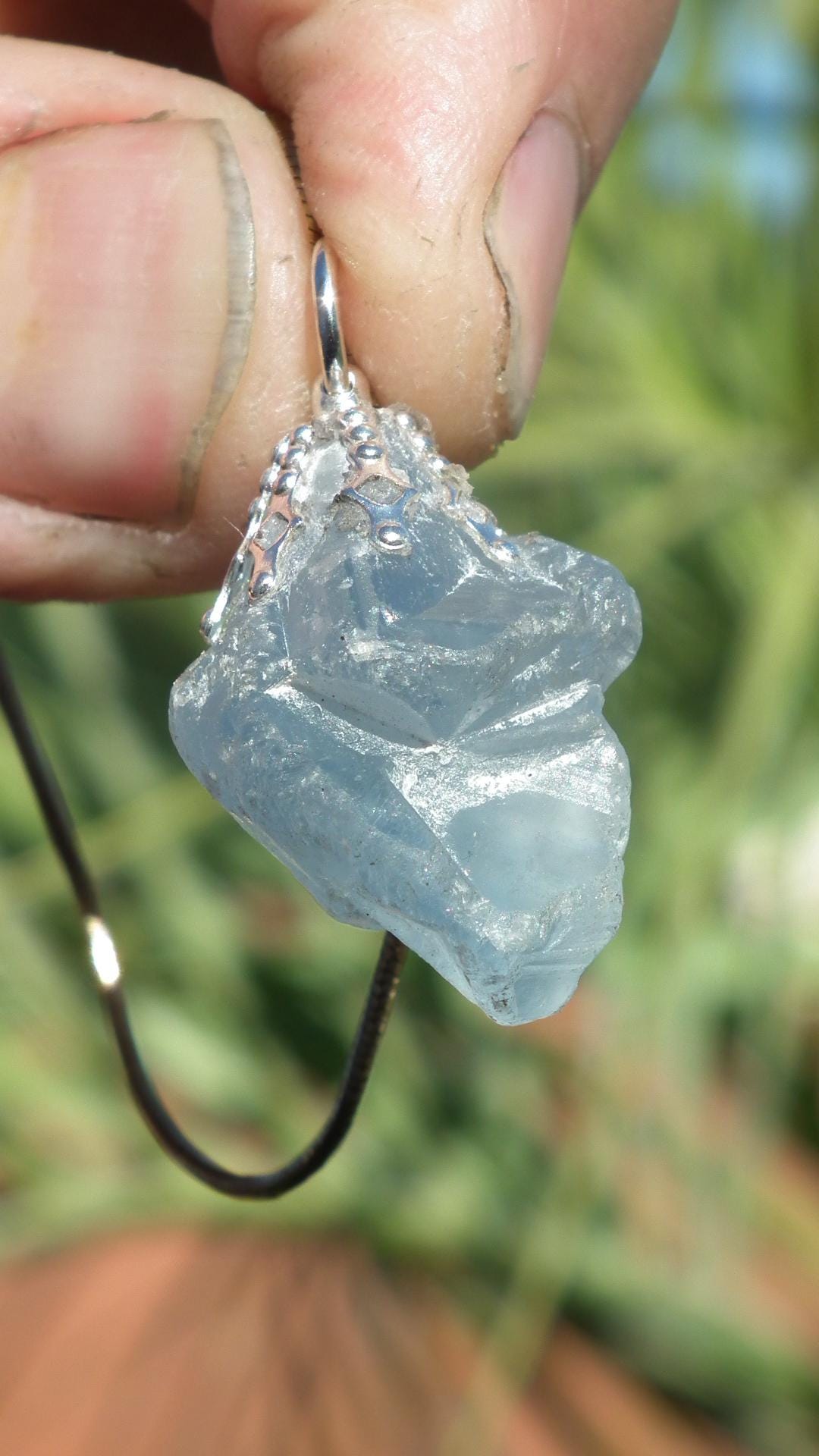 Celestite necklace / Celestite crystal / Blue celestite