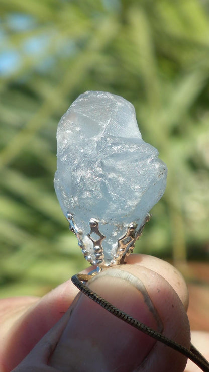 Celestite necklace / Celestite crystal / Blue celestite