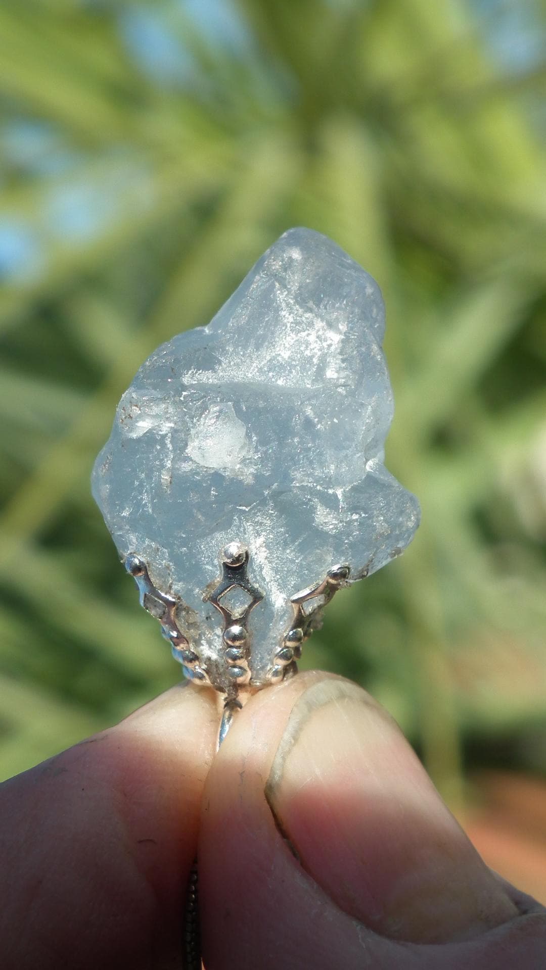 Celestite necklace / Celestite crystal / Blue celestite