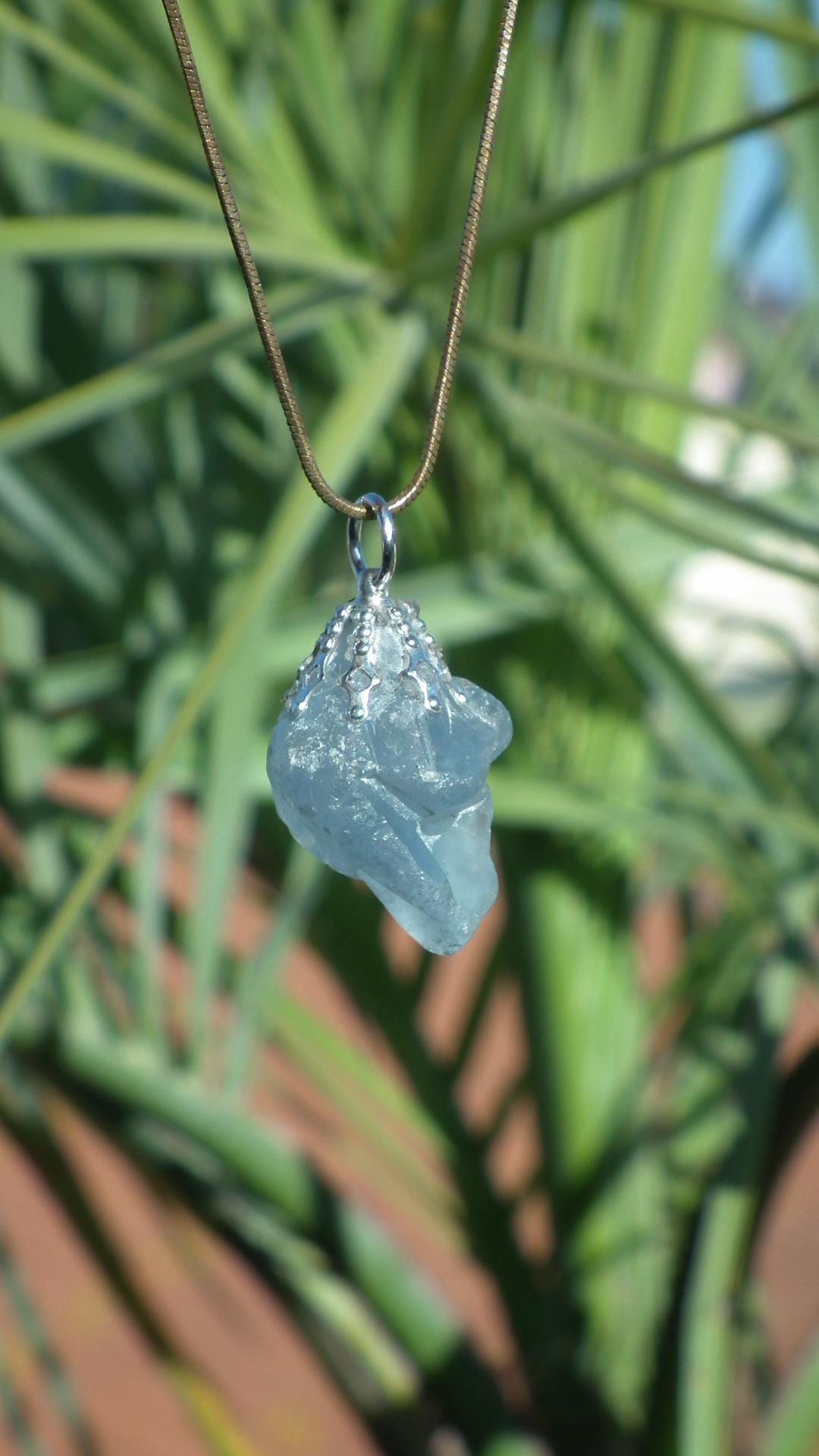 Celestite necklace / Celestite crystal / Blue celestite