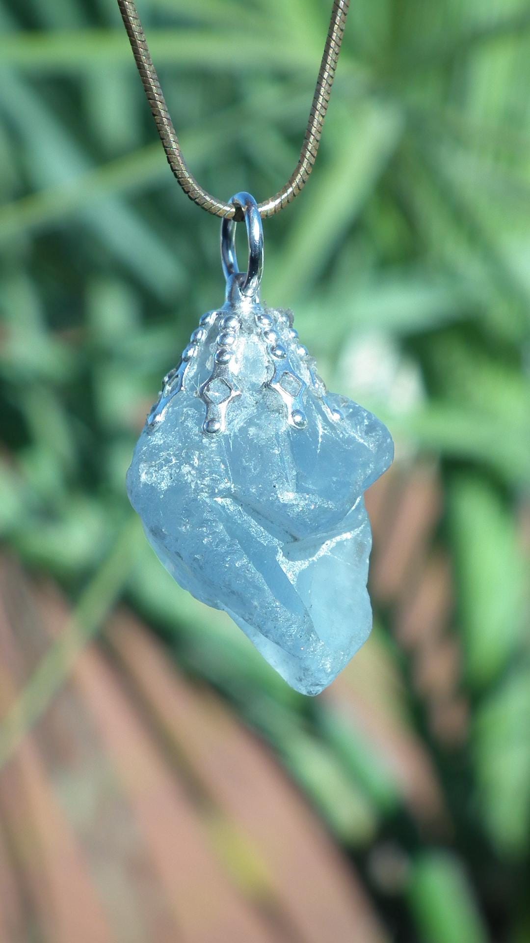 Celestite necklace / Celestite crystal / Blue celestite