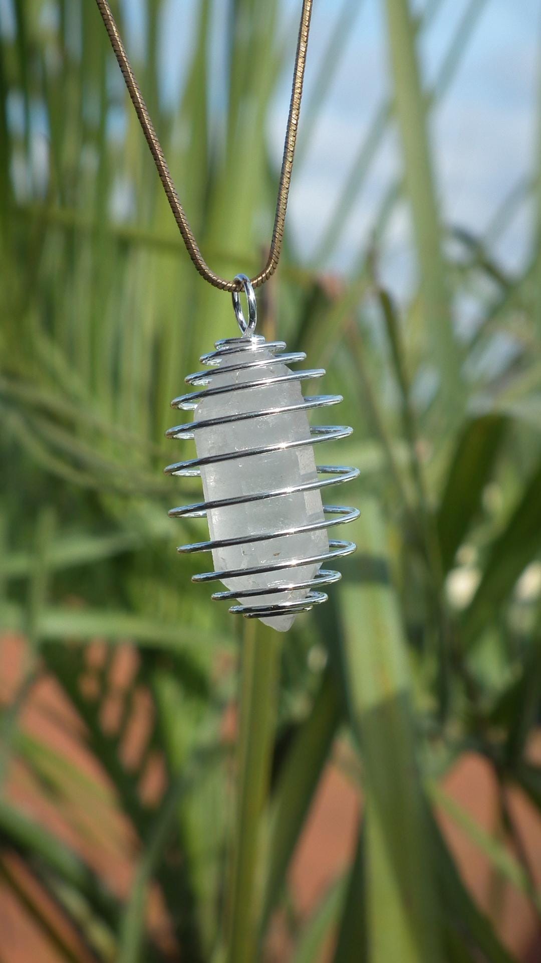 Double terminated Quartz pendant