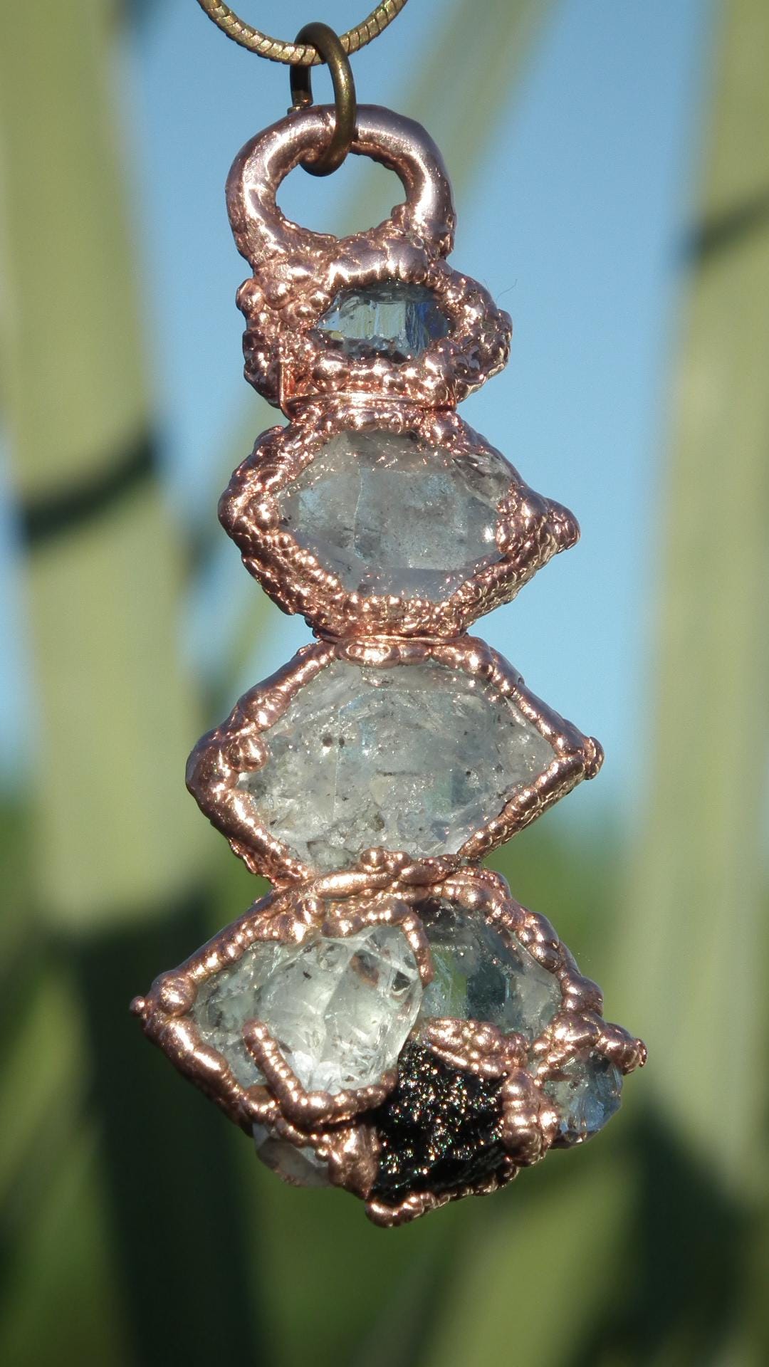 Genuine raw moldavite pendant