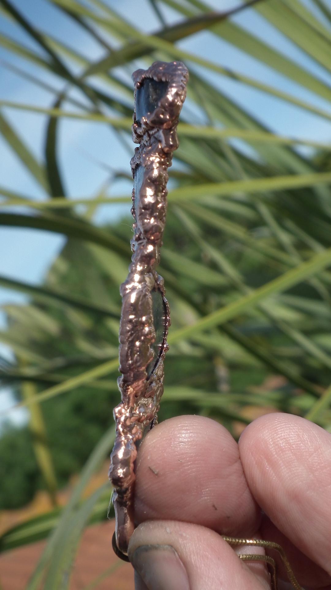 Blue kyanite pendant Electroformed Copper
