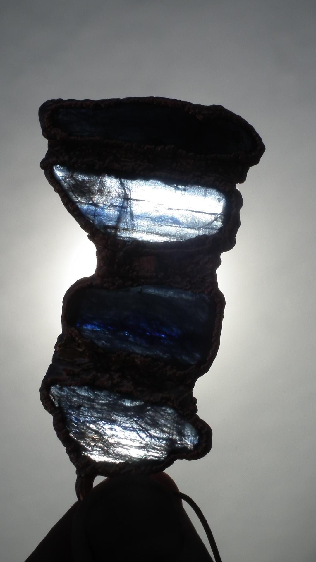 Blue kyanite pendant Electroformed Copper