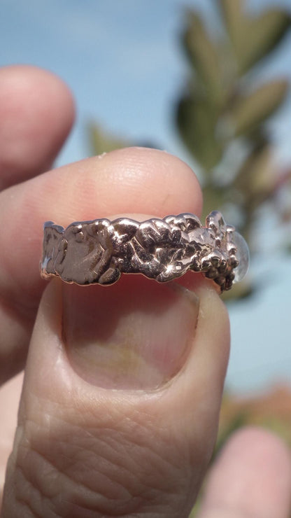 Moonstone ring // Electroformed copper