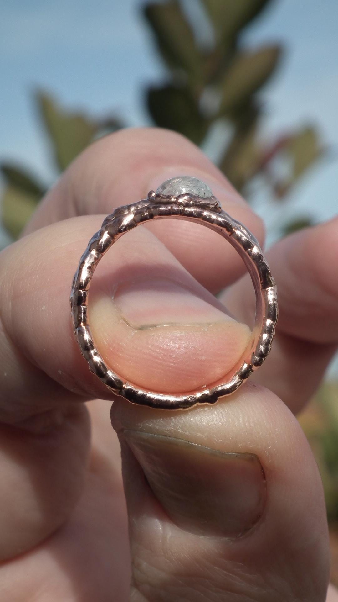 Moonstone ring // Electroformed copper