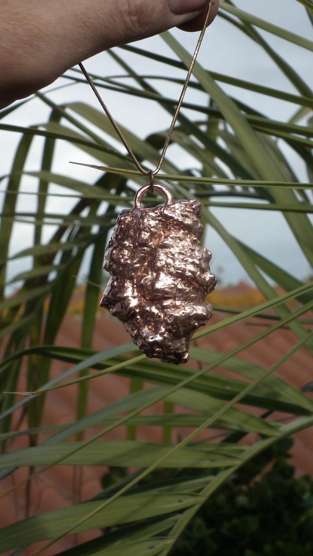 Electroformed copper Acorn pendant