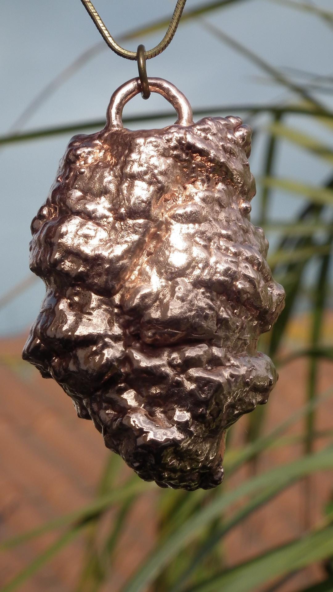 Electroformed copper Acorn pendant