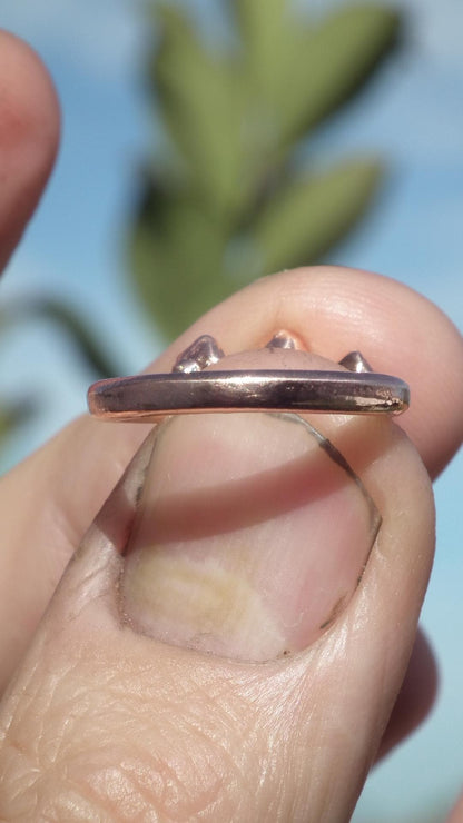 Herkimer diamond ring / herkimer ring / Electroformed Copper