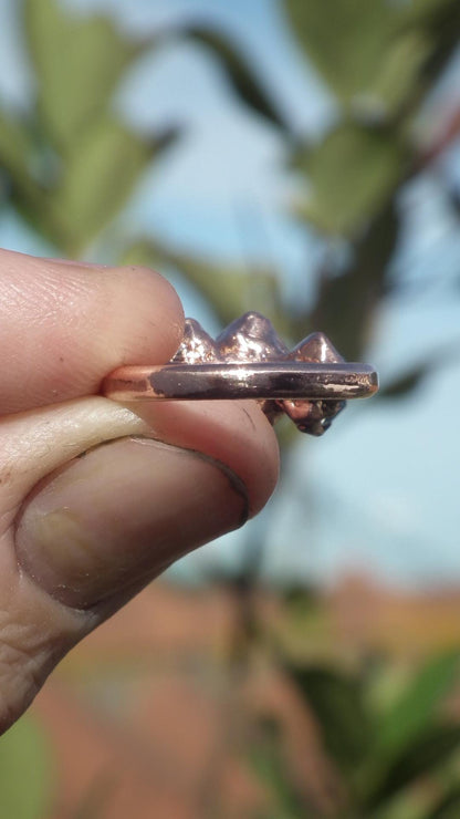 Herkimer diamond ring / herkimer ring / Electroformed Copper