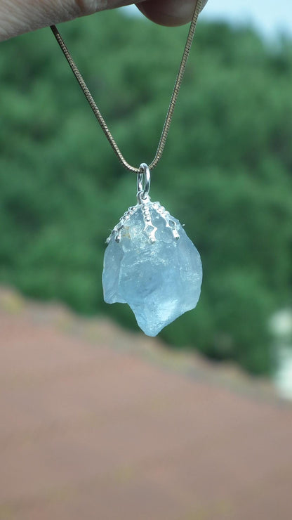 Celestite necklace / Celestite crystal / Blue celestite