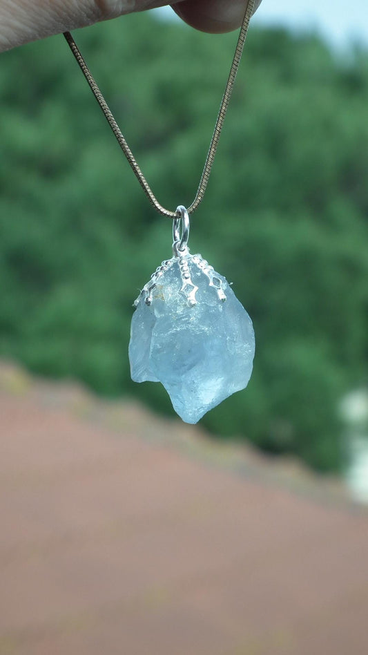 Celestite necklace / Celestite crystal / Blue celestite