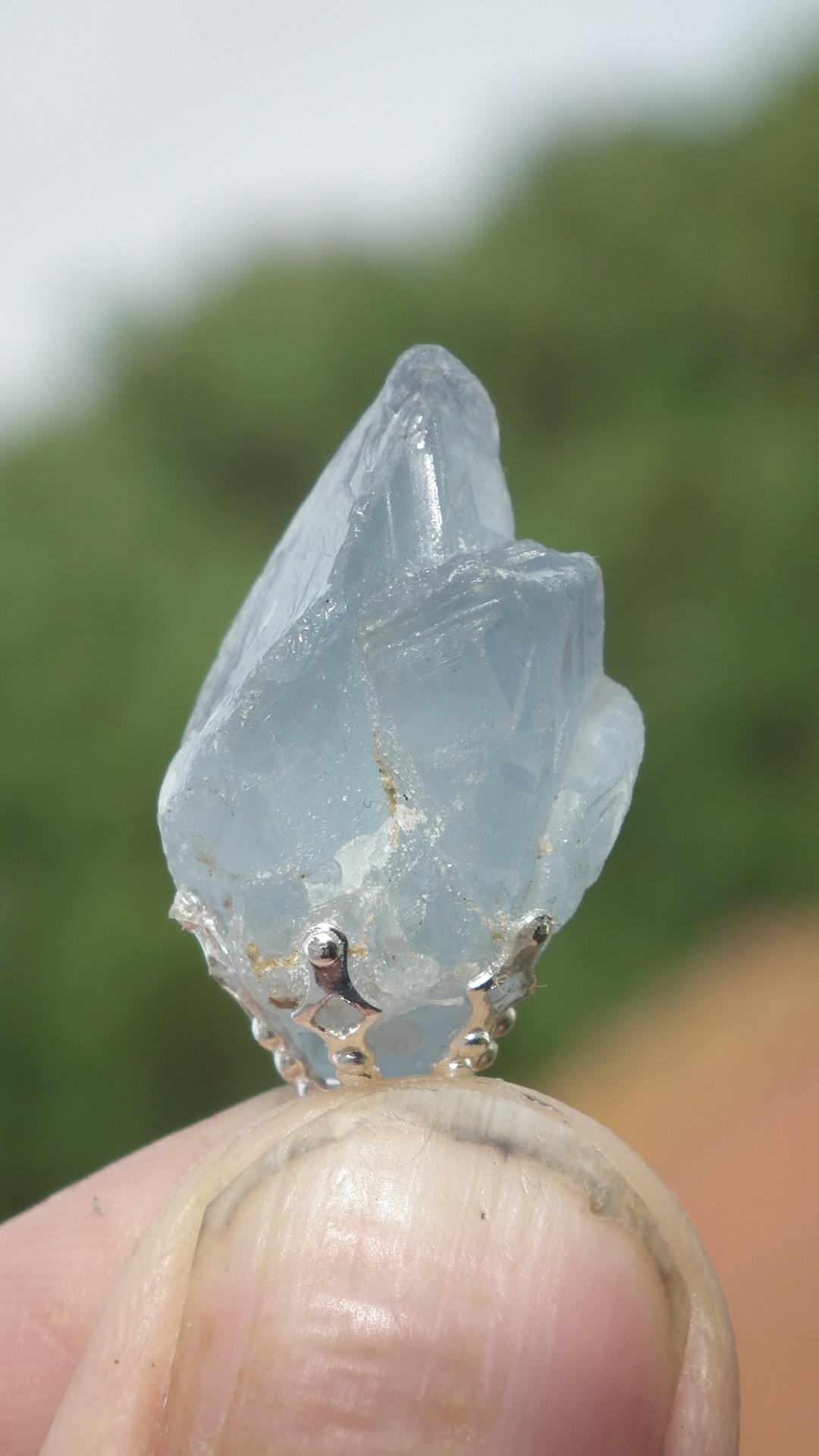 Celestite necklace / Celestite crystal / Blue celestite