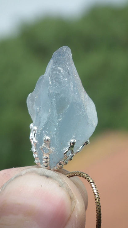 Celestite necklace / Celestite crystal / Blue celestite