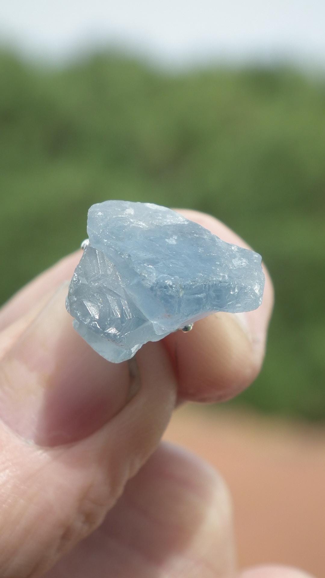 Celestite necklace / Celestite crystal / Blue celestite