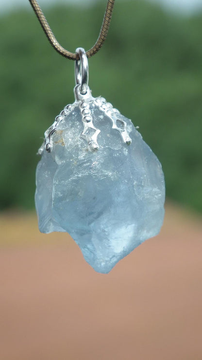 Celestite necklace / Celestite crystal / Blue celestite