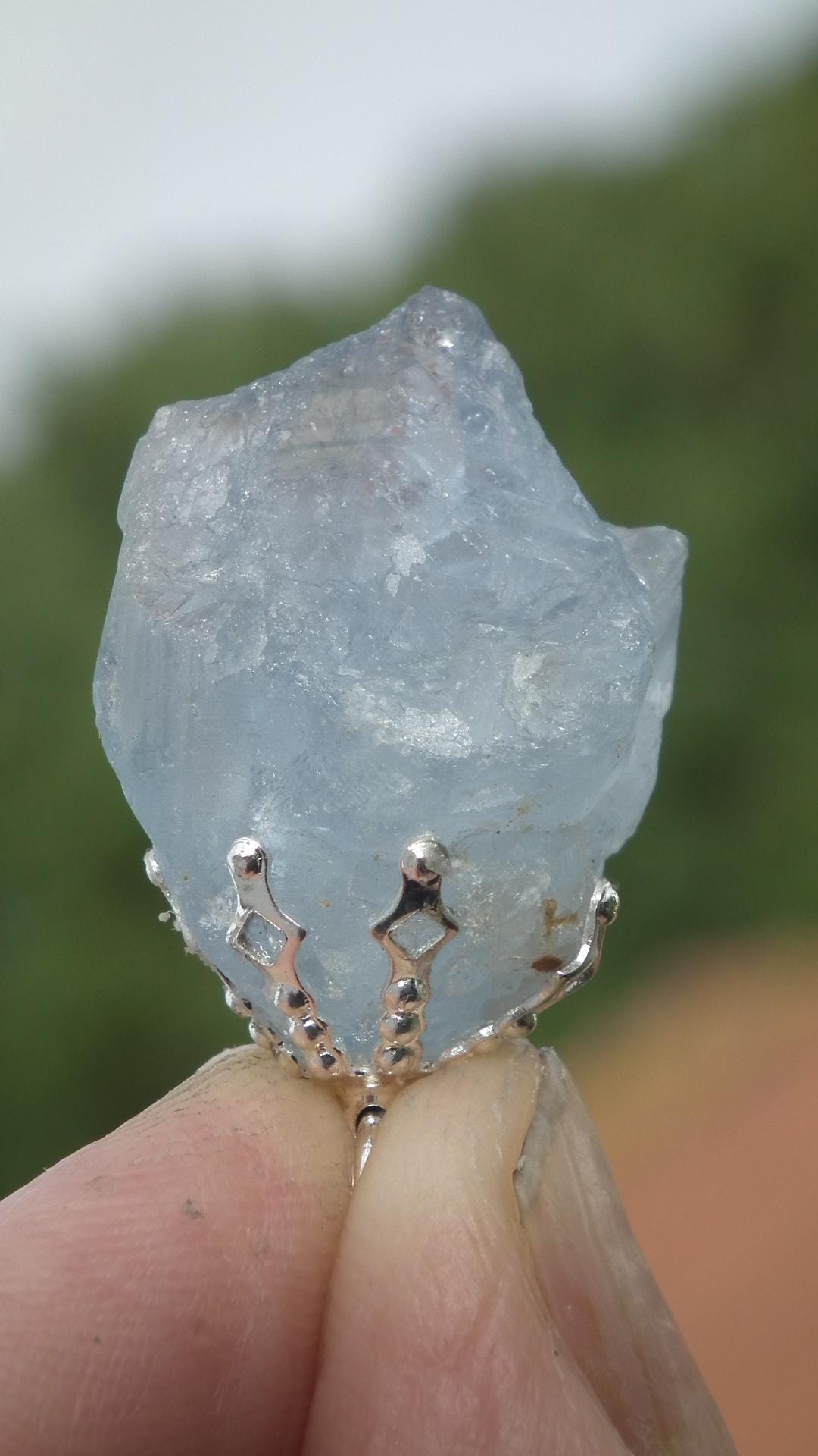 Celestite necklace / Celestite crystal / Blue celestite