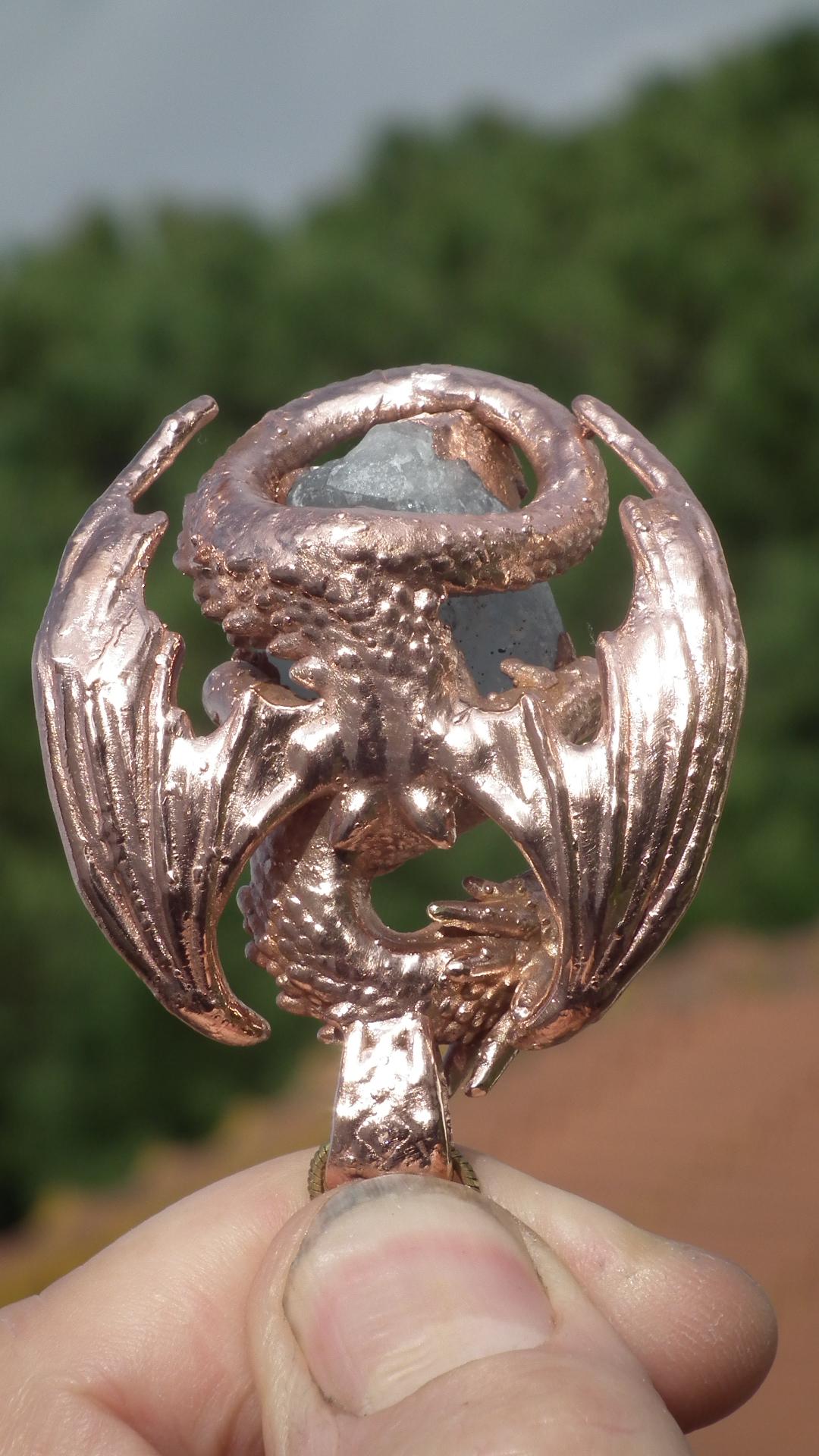 Dragon necklace with Celestite