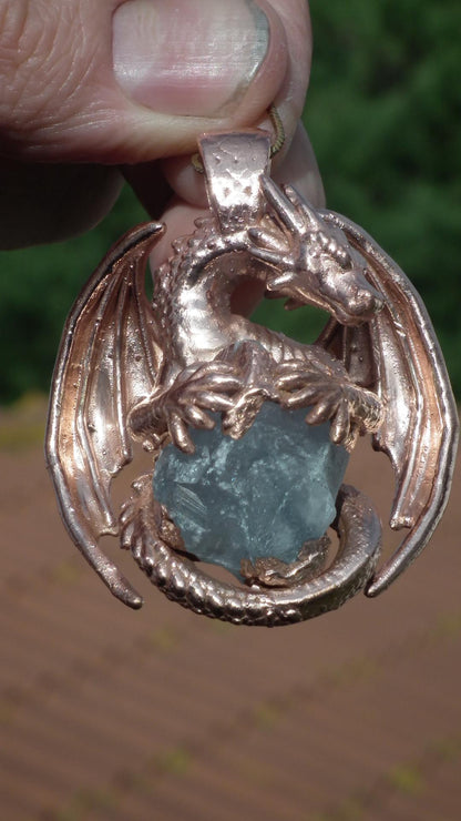 Dragon necklace with Celestite