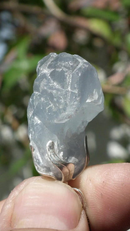 Celestite necklace / Celestite crystal / Blue celestite