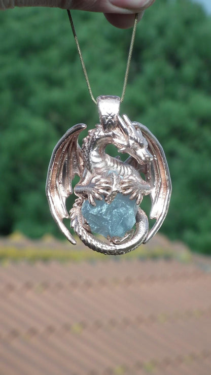 Dragon necklace with Celestite