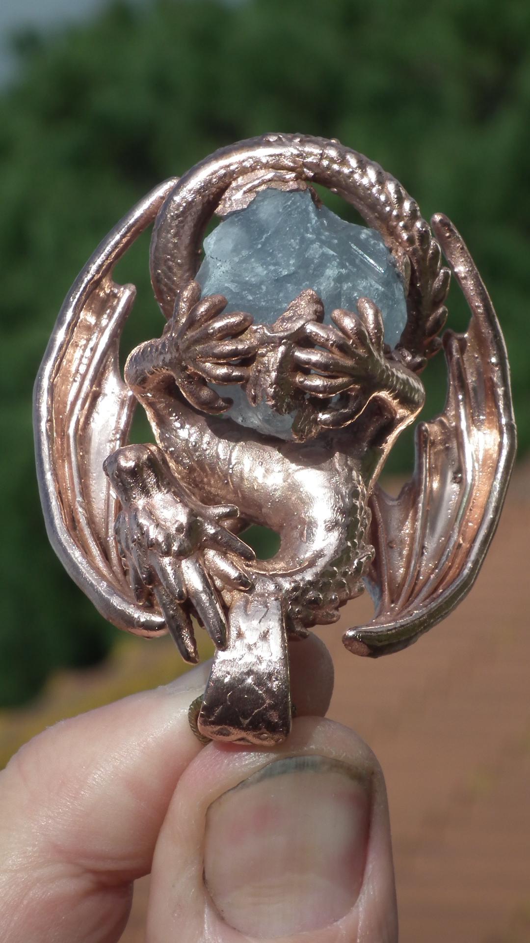 Dragon necklace with Celestite