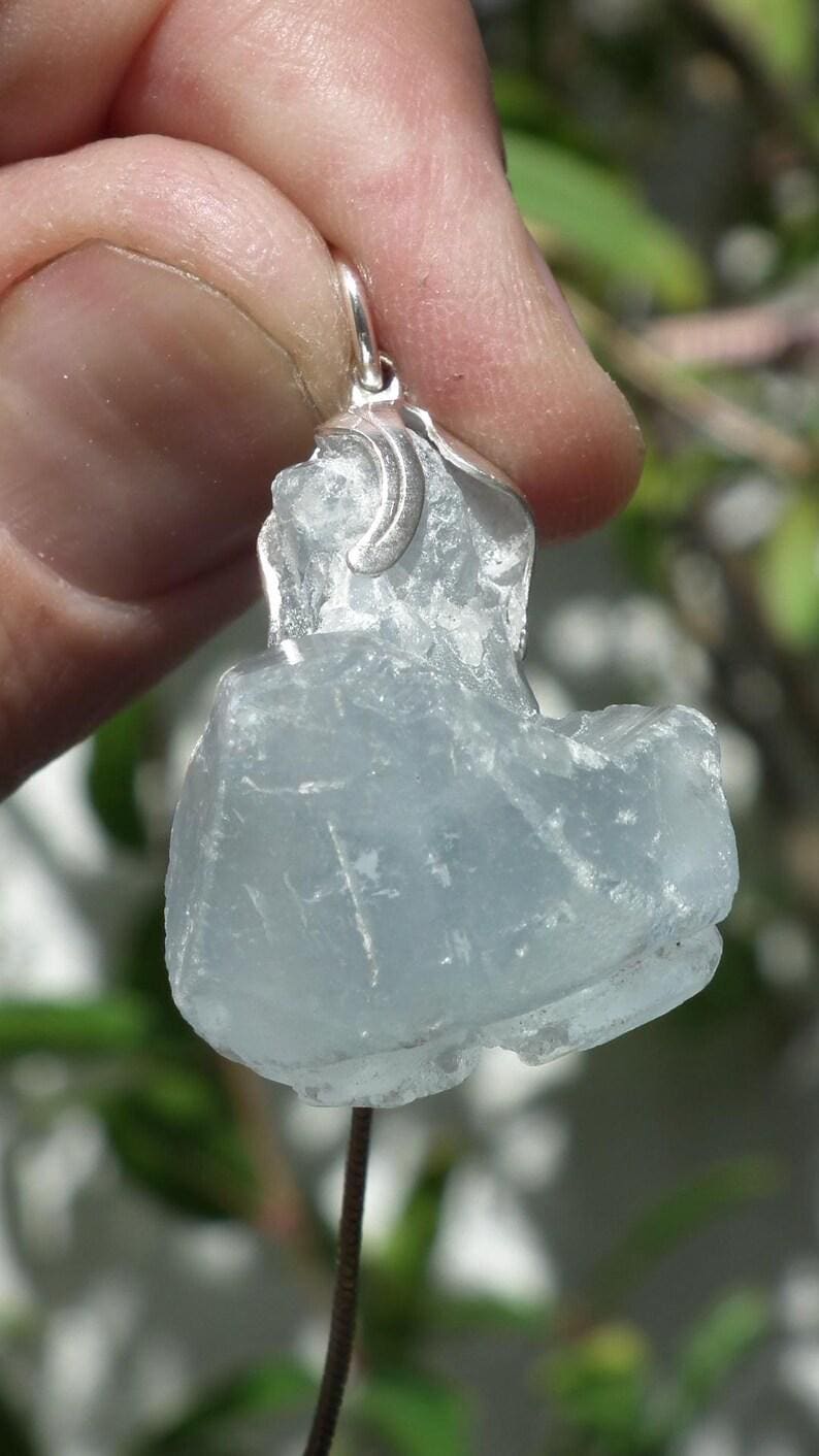 Celestite necklace / Celestite crystal / Blue celestite