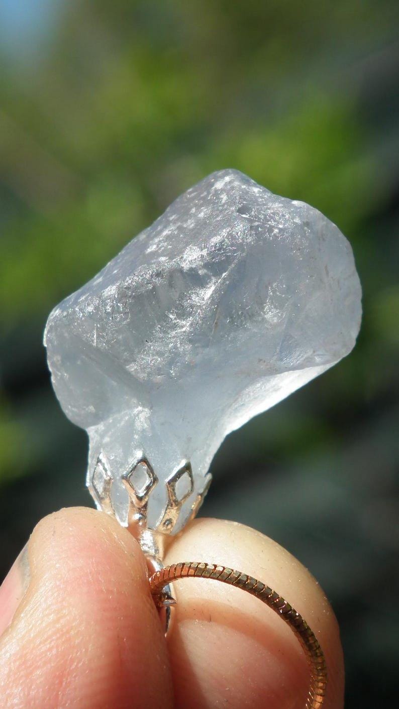 Celestite necklace / Celestite crystal / Blue celestite