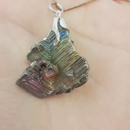 Bismuth pendant with silverplated bail