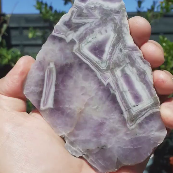 Chevron Amethyst polished freeform