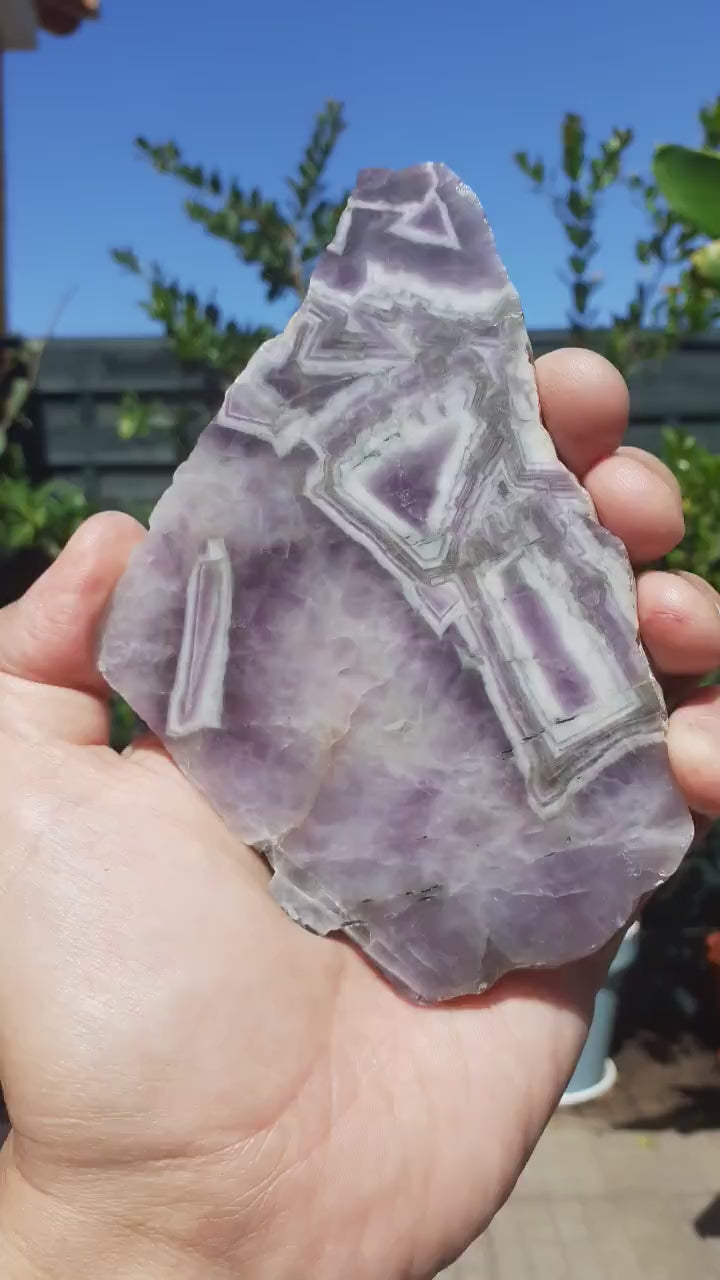 Chevron Amethyst polished freeform