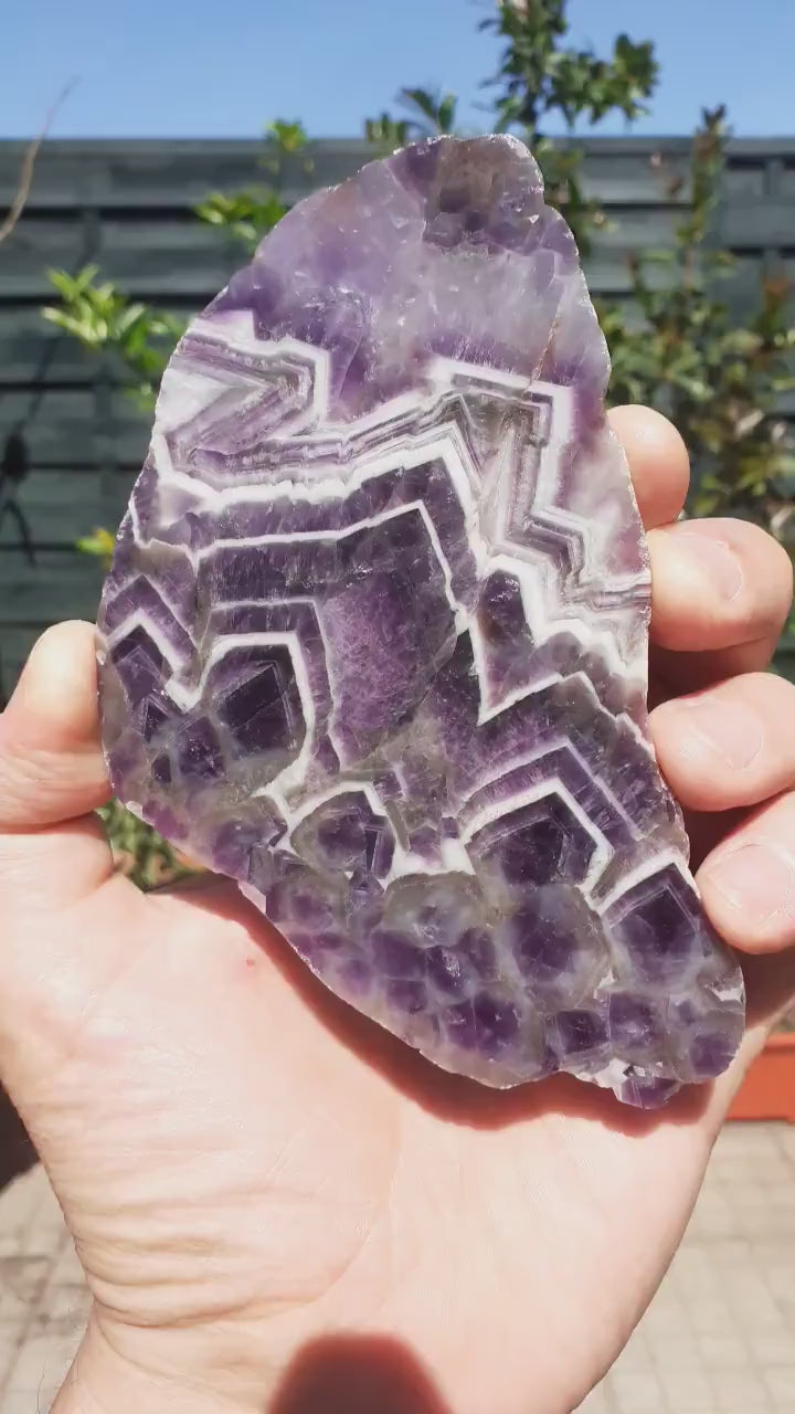 Chevron Amethyst polished freeform