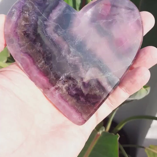 Rainbow Fluorite Heart