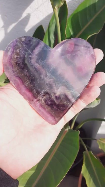 Rainbow Fluorite Heart