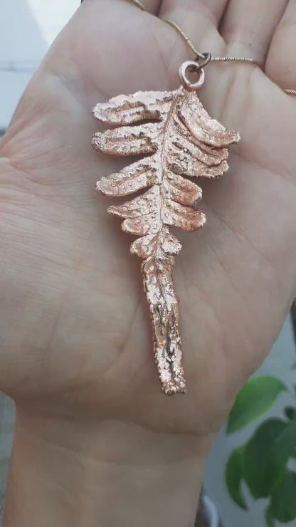 Electroformed Copper Fern necklace // Free copper chain