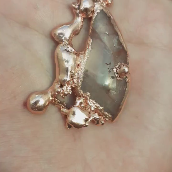 Copper formed Golden Healer Red pendant