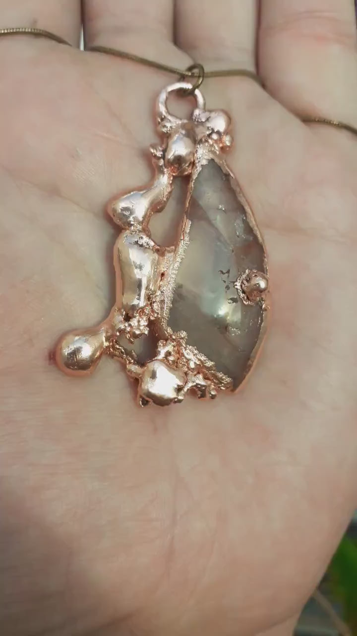 Copper formed Golden Healer Red pendant