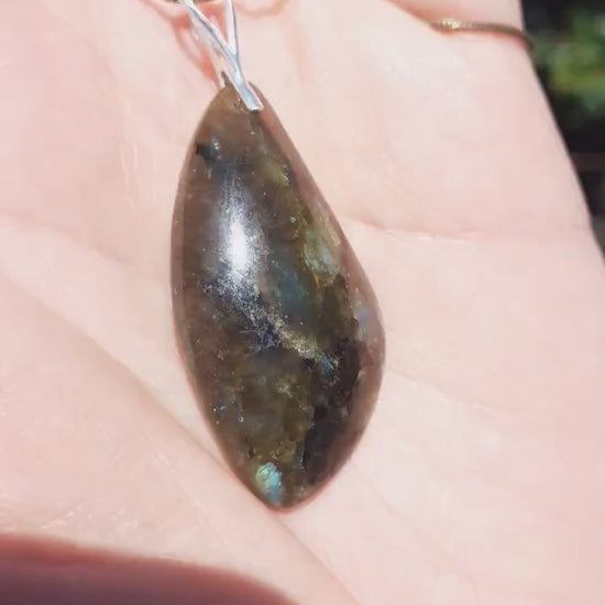 Labradorite necklace with Sterling silver bail