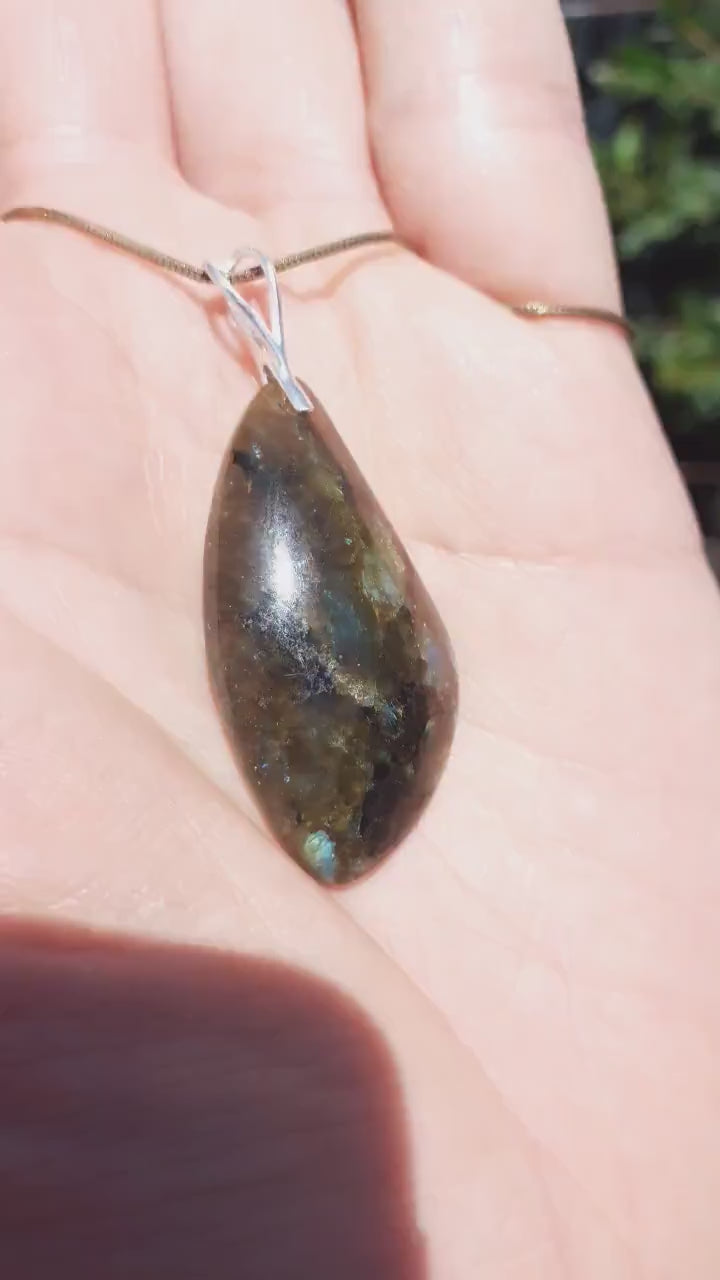 Labradorite necklace with Sterling silver bail